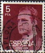 ESPAÑA 1976 2347 Sello Serie Básica Rey Juan Carlos I 5 pts usado Espana Spain Espagne Spagna Spanje Spanien 